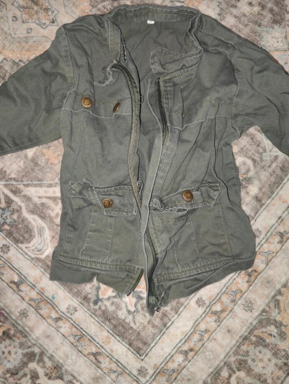 Kids Olive Green Utility Jacket - Unbranded